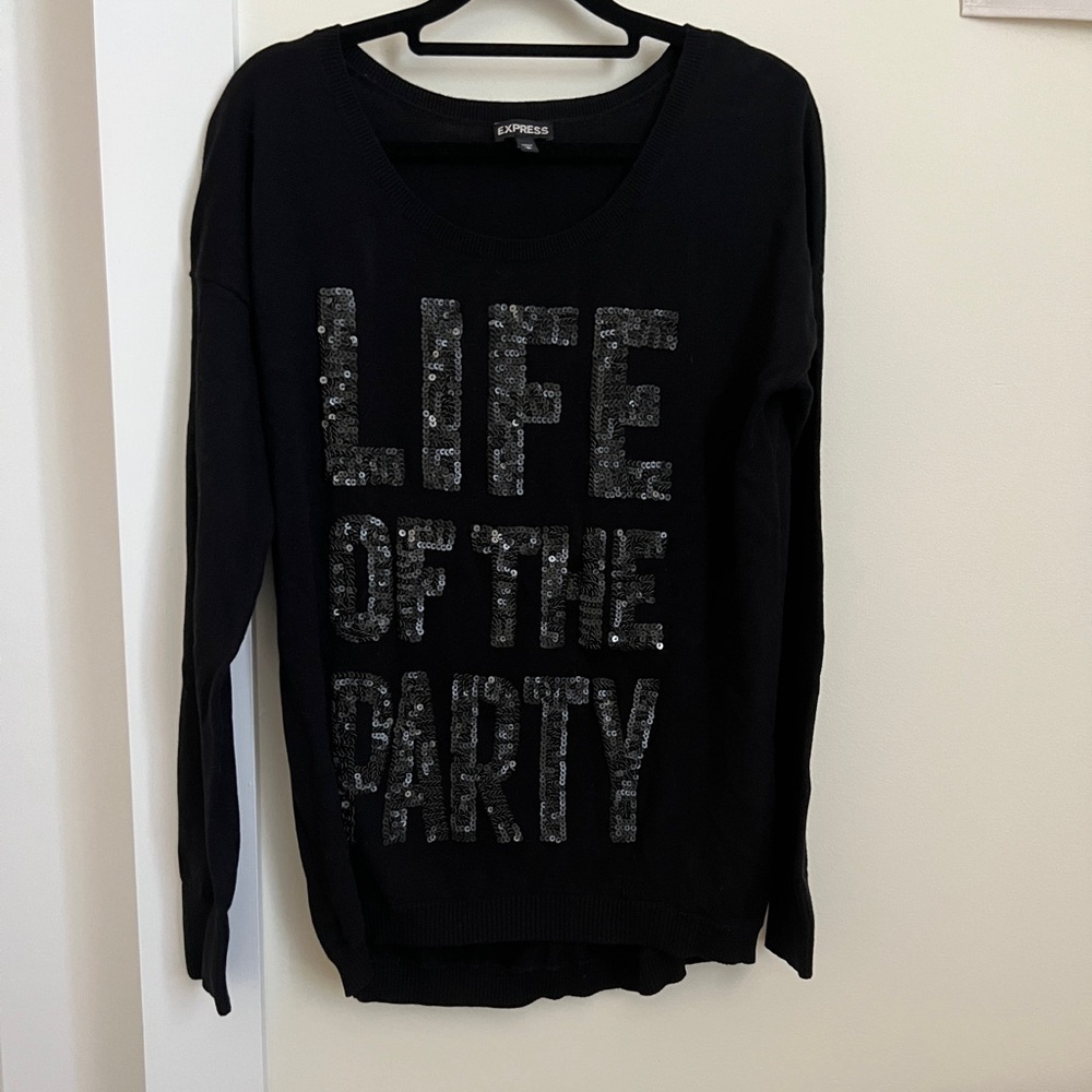 NWOT Express Black Sequin Sweater